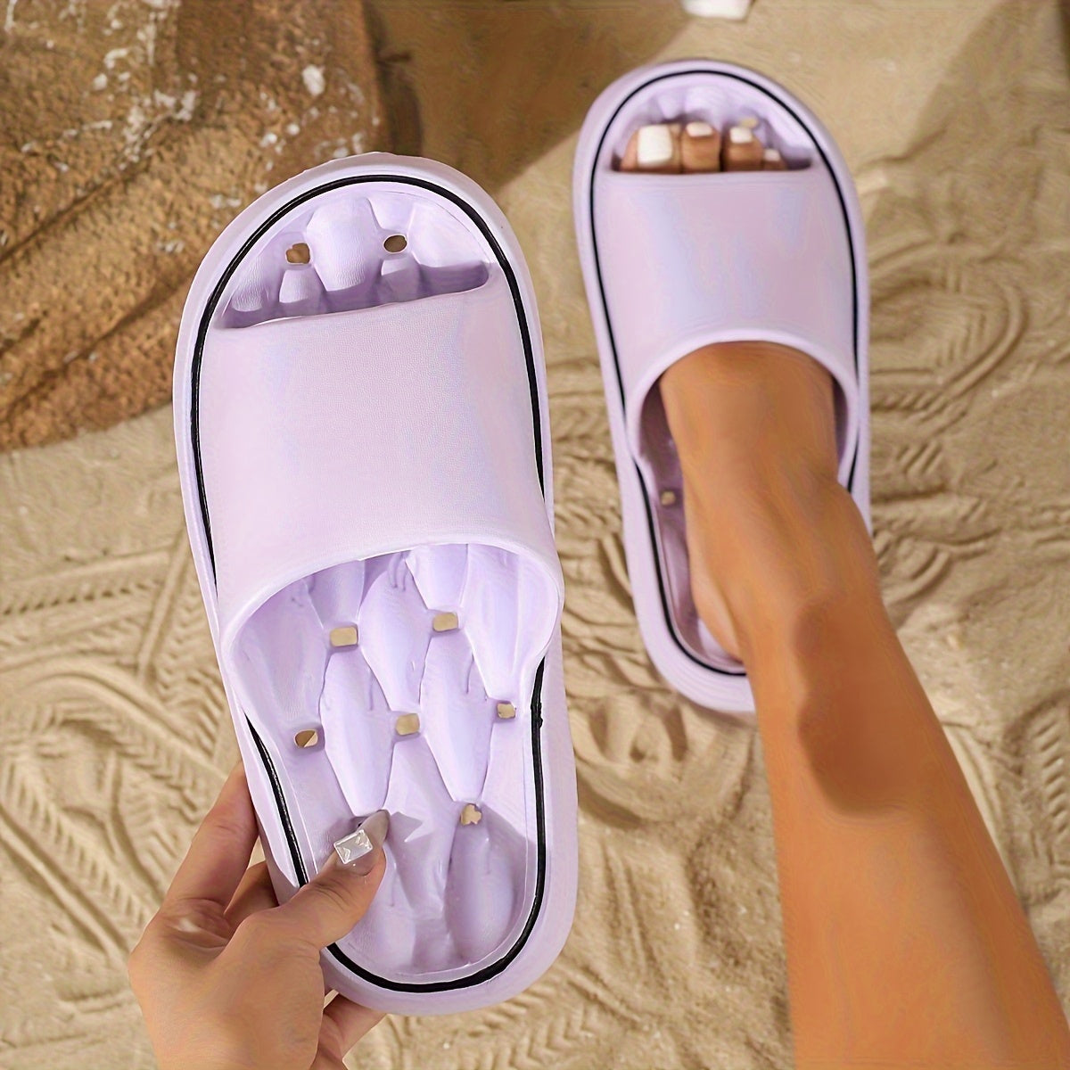 Women’s EVA Slip-On Slippers with Cut-Out Design for Indoor Outdoor Use