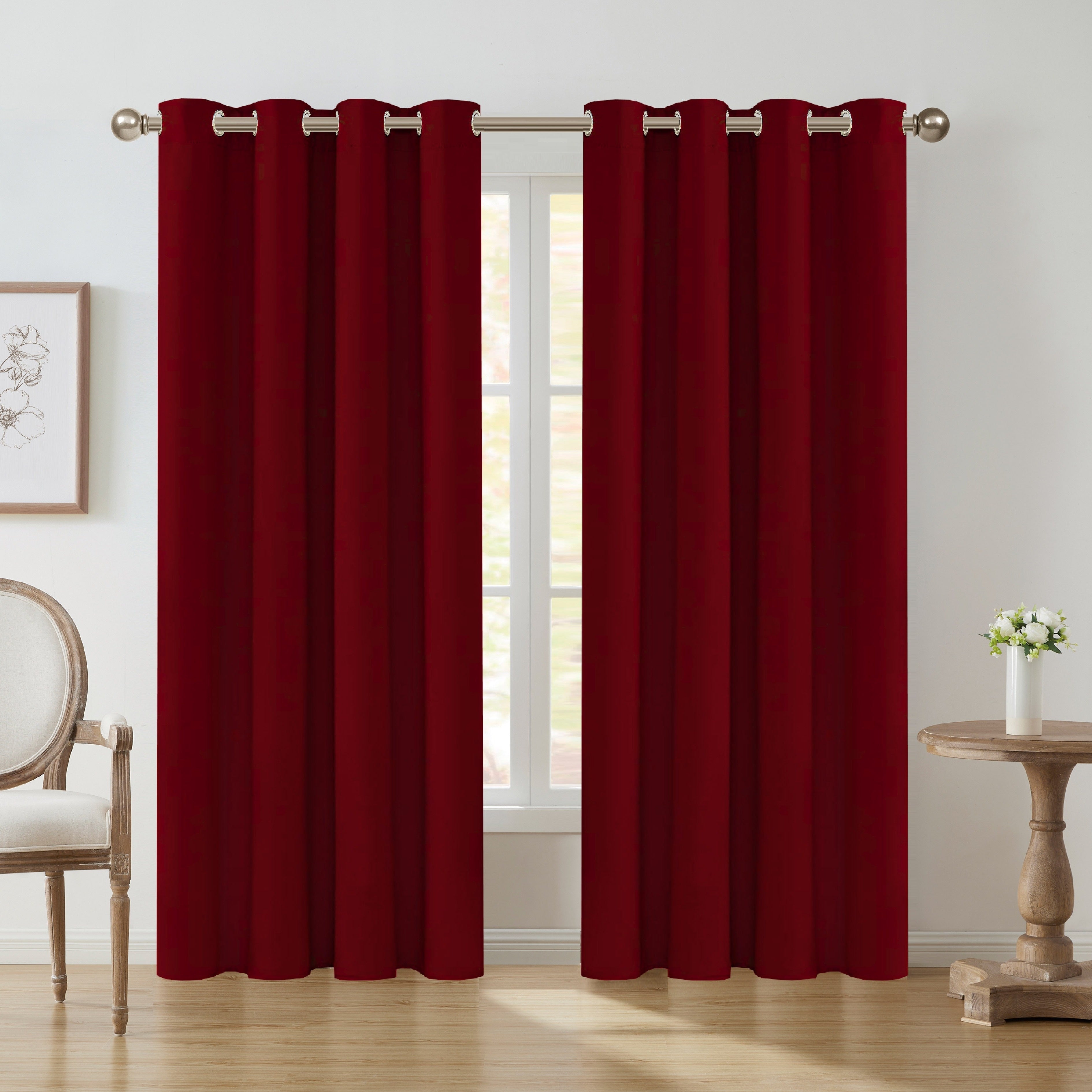Blackout Curtain with Iron Rings Indoor Use 180g Dark Fabric