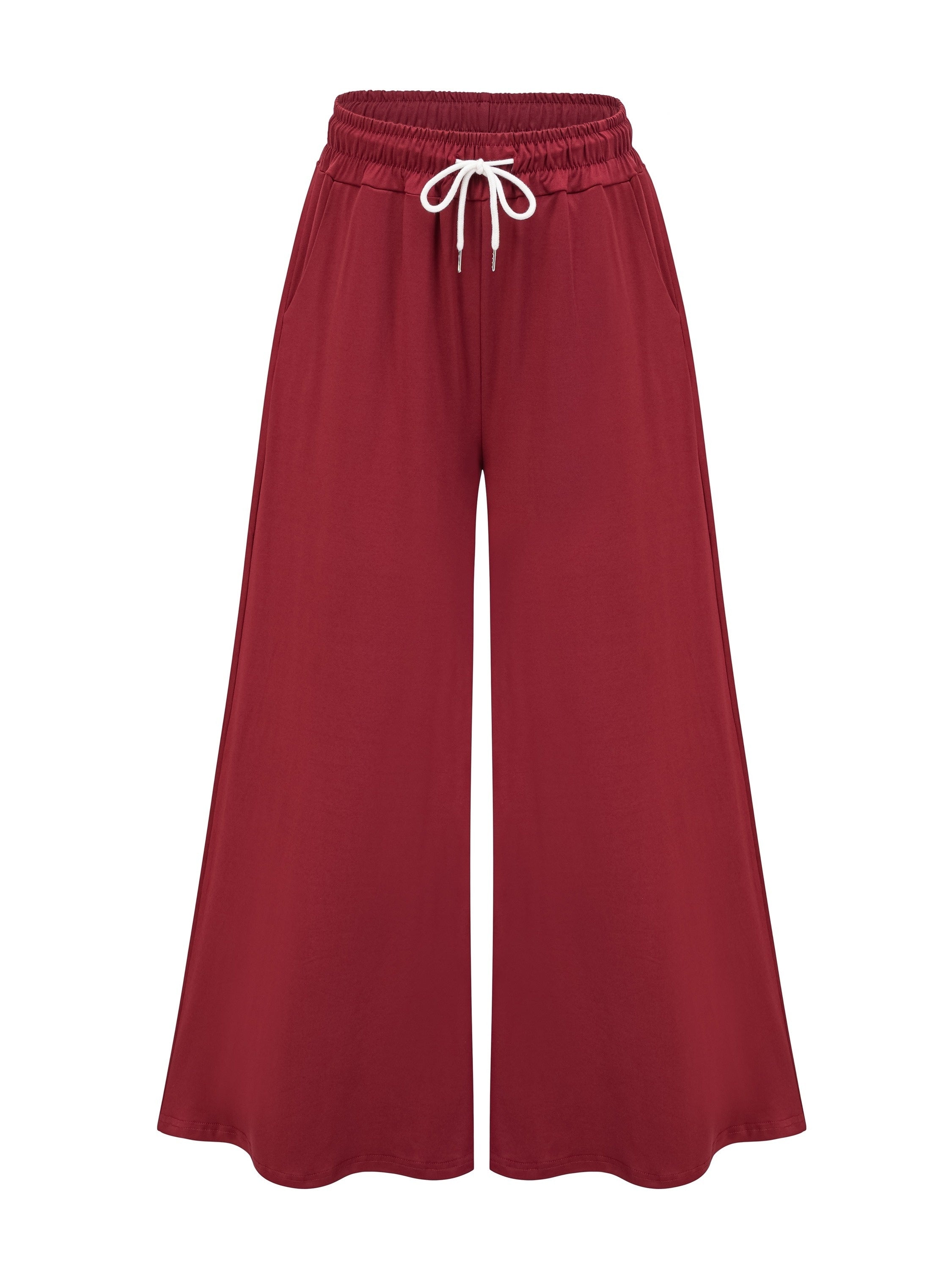 Pantalones de pierna ancha de talla grande con cordón para mujer, pantalones sueltos de primavera y verano