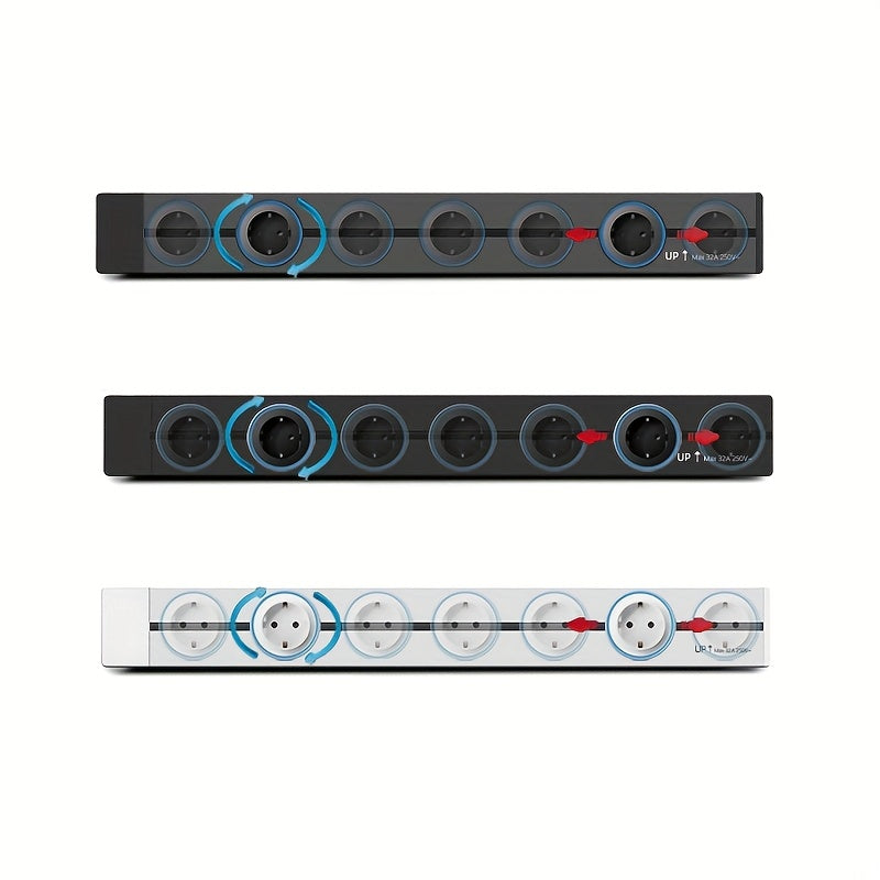 European Standard Rotating Wall Power Socket with USB Type C 220-240V Surface Mount