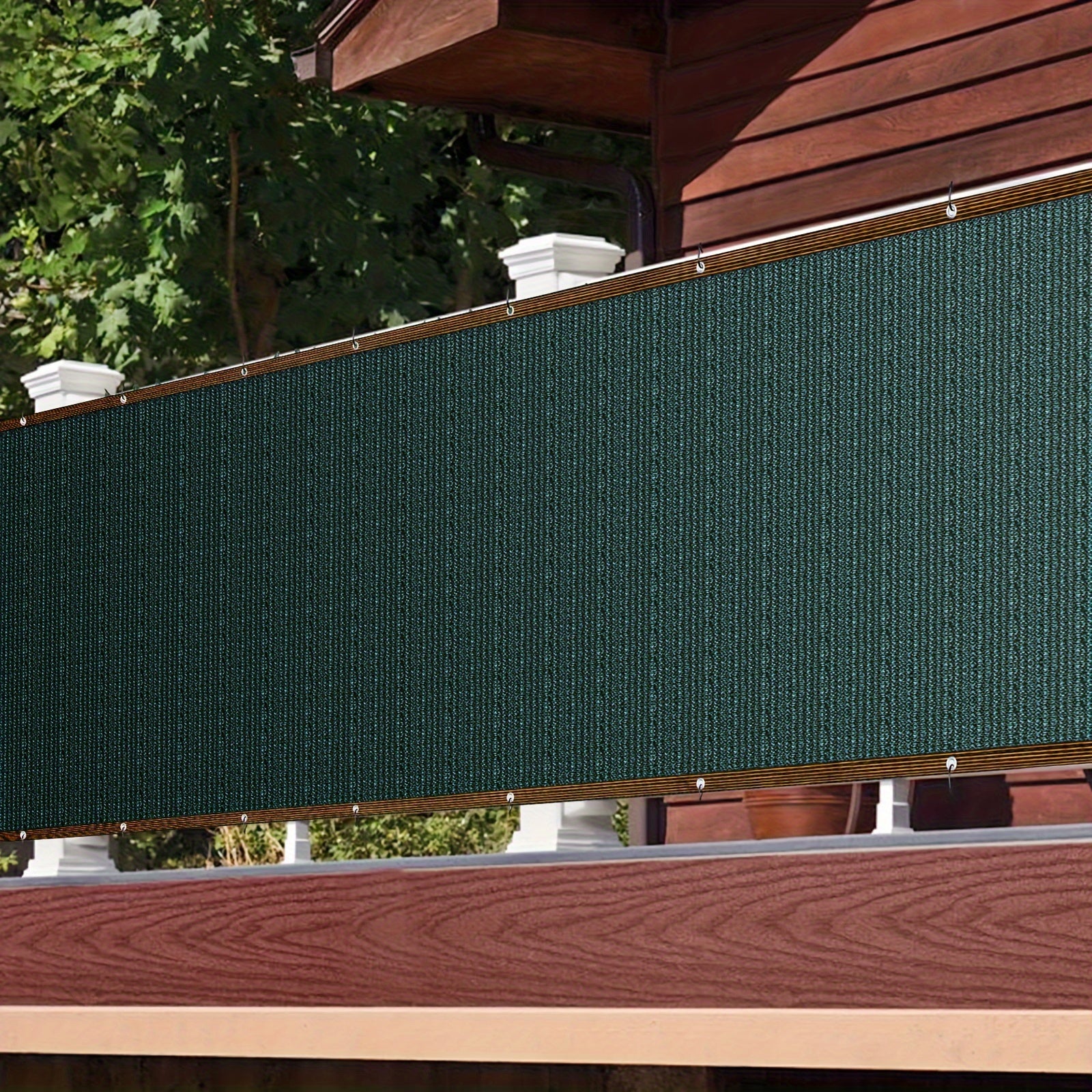 Green Privacy Fence with 6-Pin Encryption 90% Shading Aluminum Buckles 4 Corner Protectors