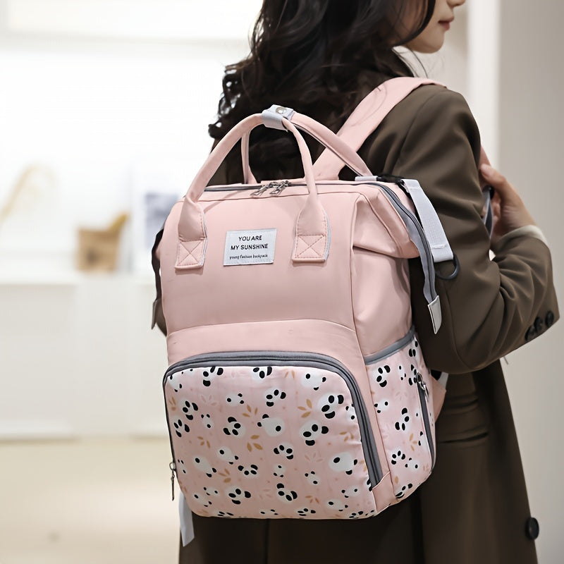 Stylish Mother Backpack for Young Mothers with Carriage Hook and Foreign Style Design