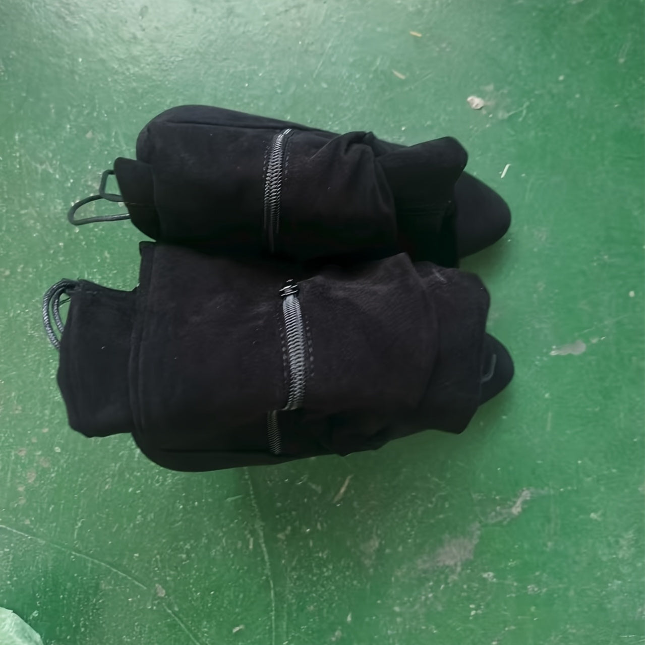 Women's Black Over-the-Knee Leather Boots with Pointed Toe and High Heel