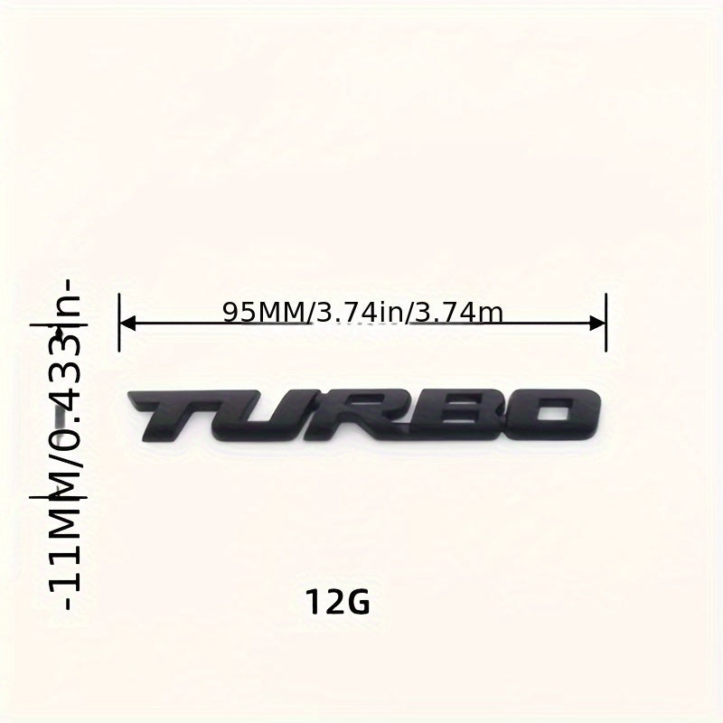 Universal Car Turbo Emblem Zinc Alloy 3D Metal Decal Sticker