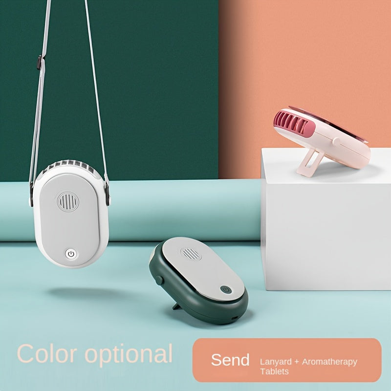 Portable Neck Fan with Aromatherapy Humidifier for Travel and Sports