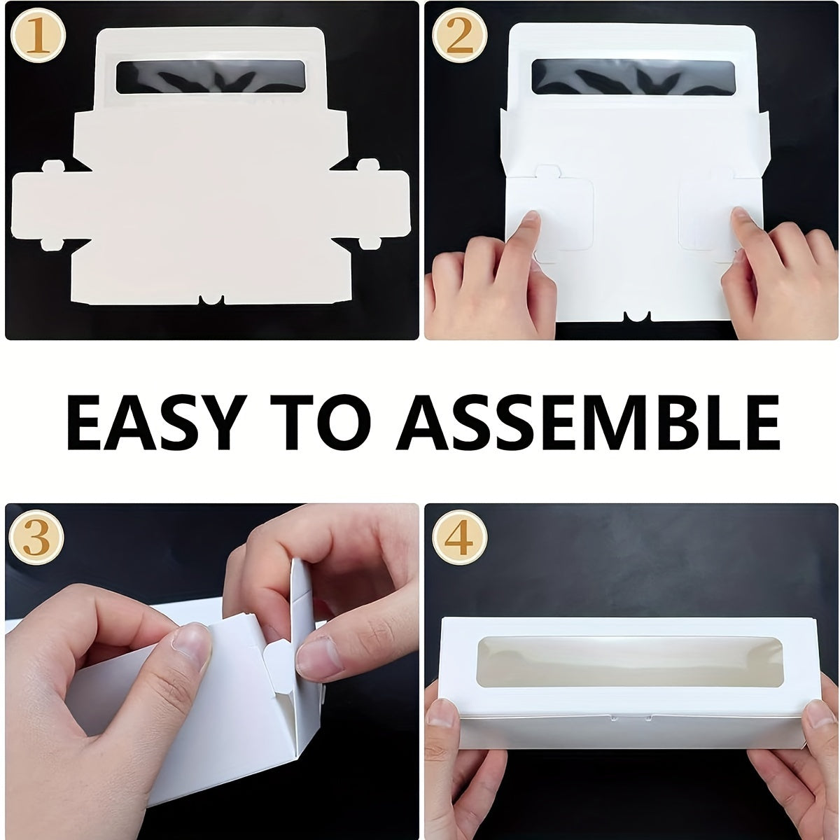 Pack of 25 Disposable Paper Pastry Containers with Flip Top Lids for 6-8 Macarons