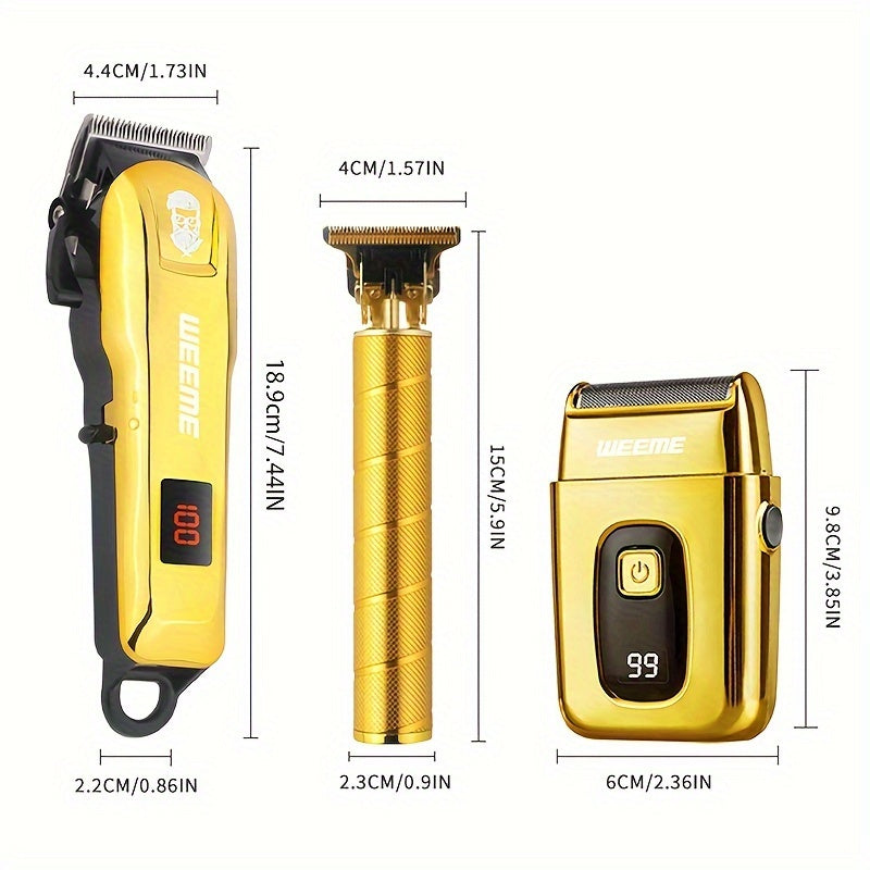 Роскошный набор для стрижки волос с триммером T-образного типа, роторным бритвенным устройством, литиевой батареей