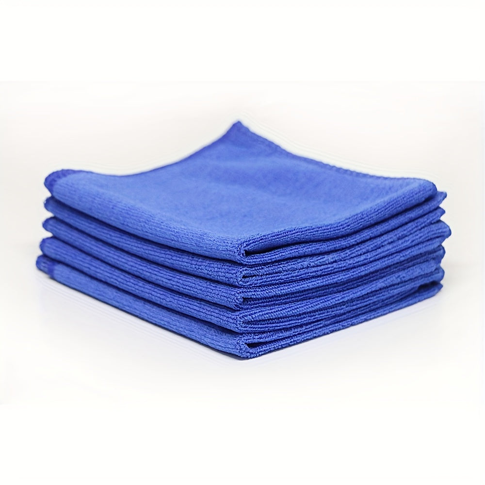 Set of 5 Microfiber Towels, Ultra-Soft, Super Absorbent, Blue