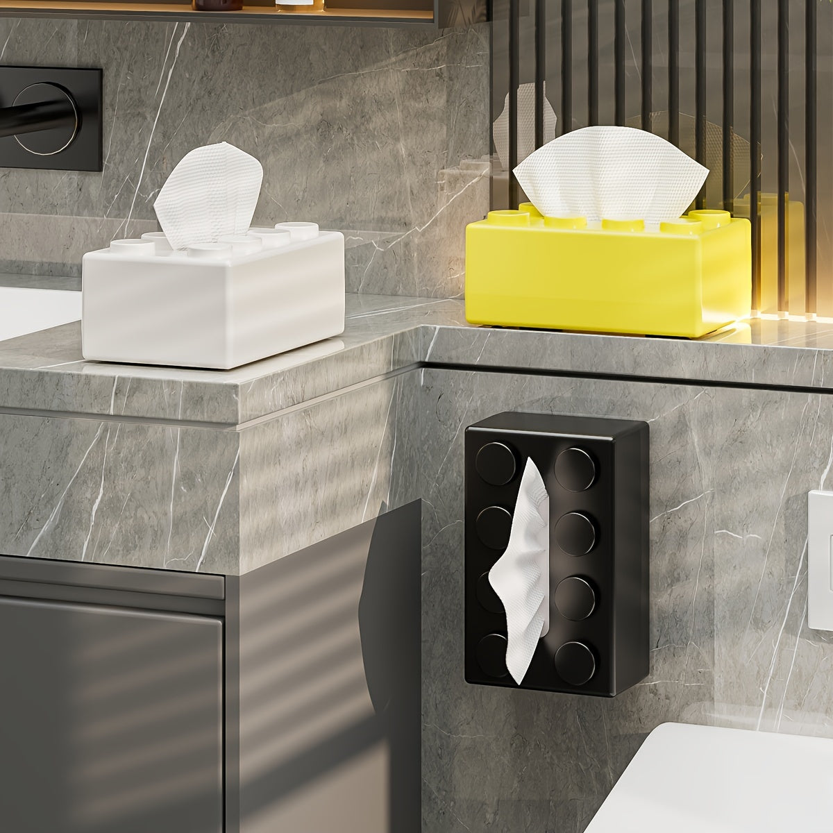 Tissue Box with Napkin Dispenser Creative Storage for Home Bathroom Decor