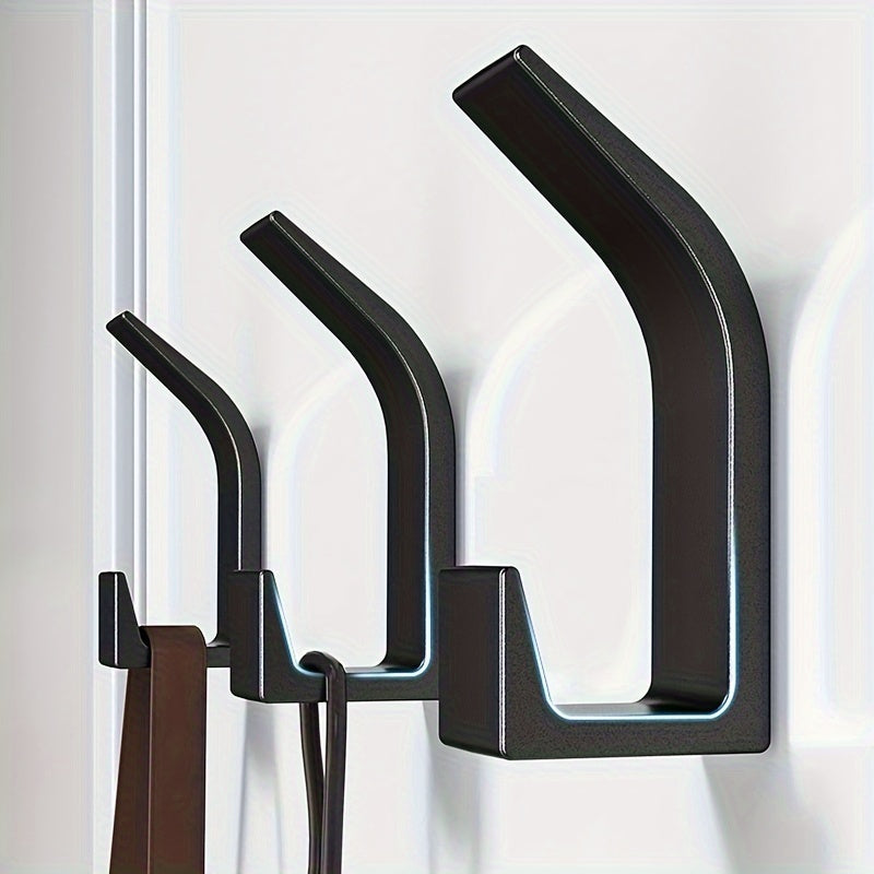 Set of 5 ABS Wall Hooks with Gold Right-Angle Design, Easy Install, Durable Plastic