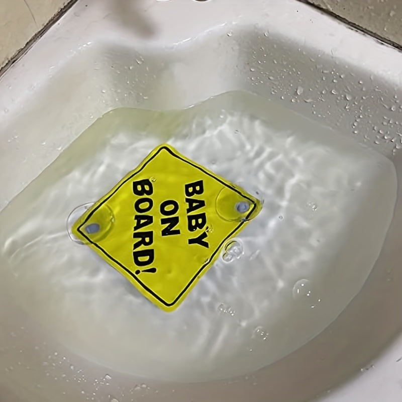 Baby On Board Sticker for Cars Durable Warning Sign with Suction Cups