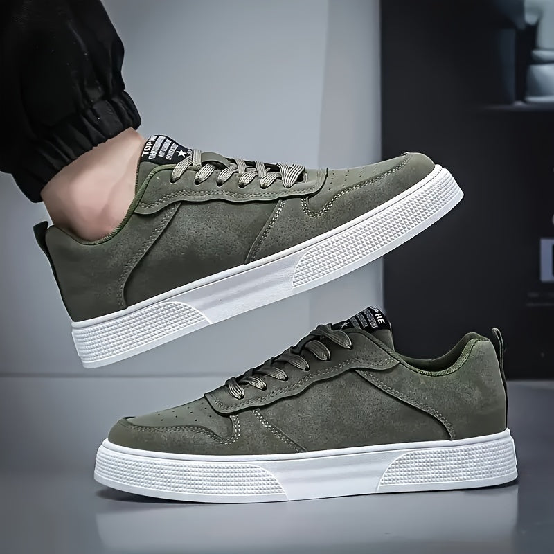 Zapatillas de skate de microfibra de cuero sólido para hombres para todas las estaciones