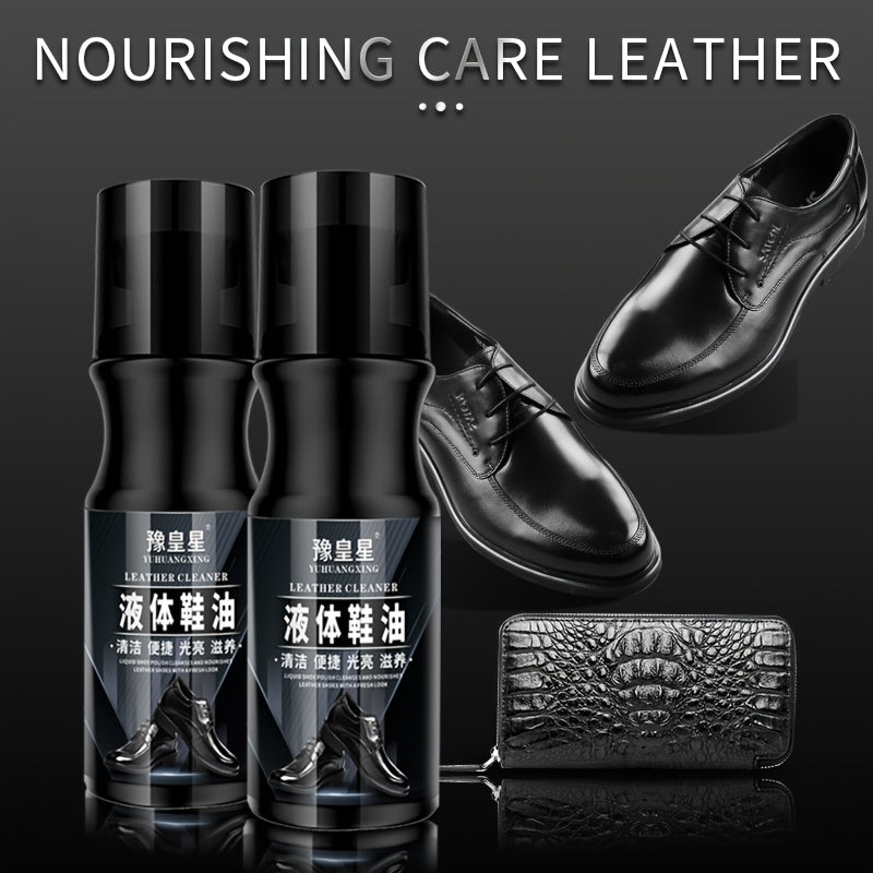 Liquid Shoe Polish Black Faux Leather Care Oil Universal Brightening