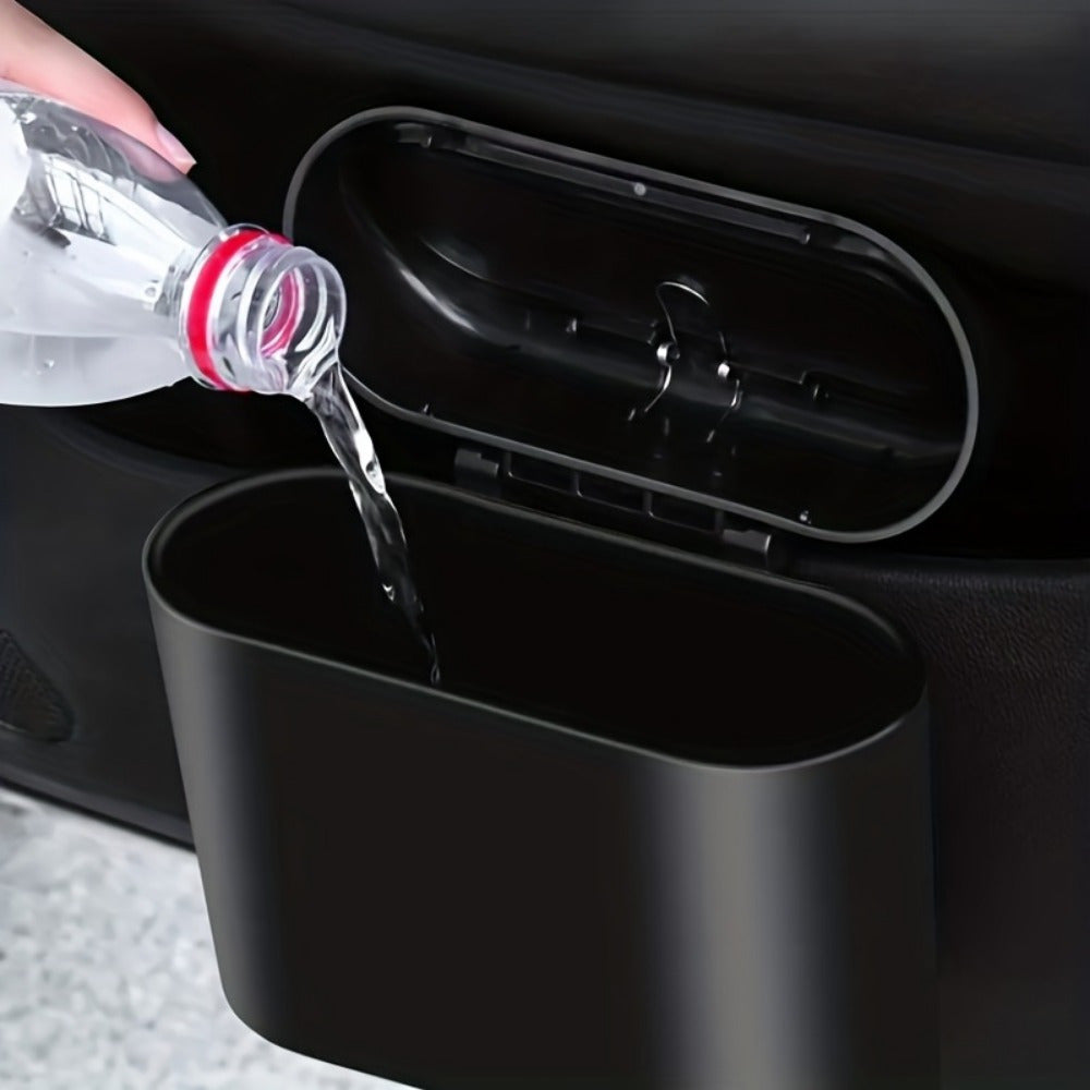 Compact Car Trash Can Durable PVC Vehicle Storage Accessory