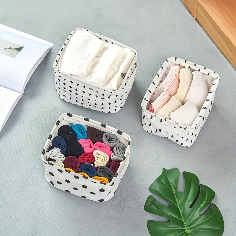 Foldable Cloth Storage Basket with Handles for Cosmetics and Groceries