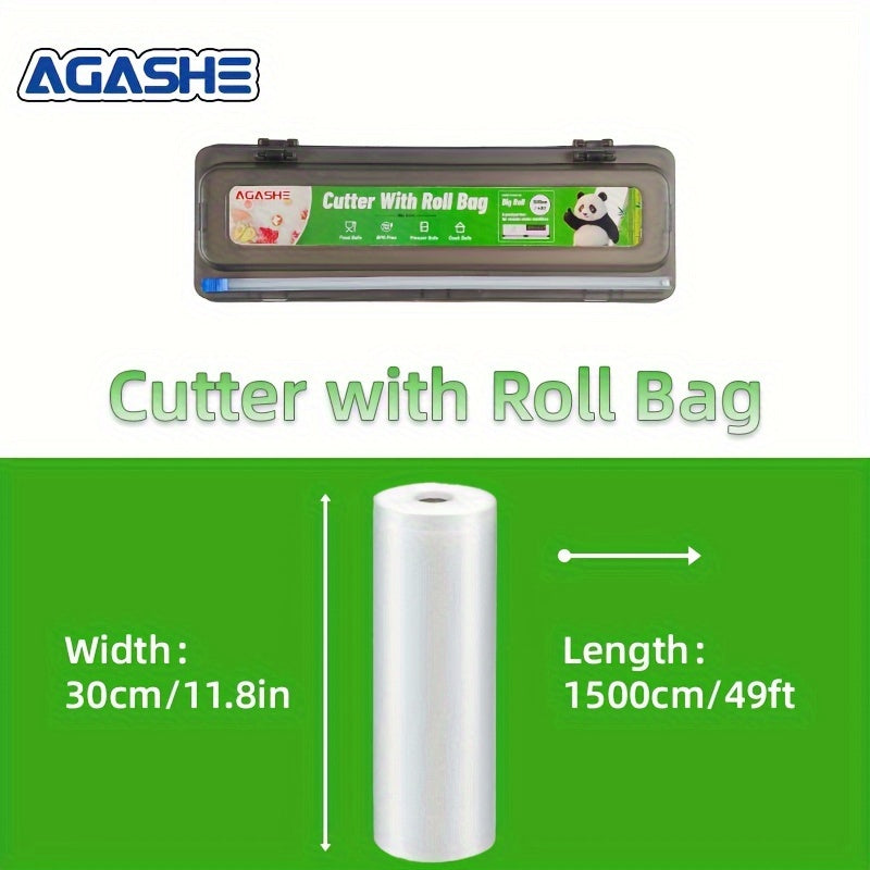 Bolsas de vacío extra grandes 1500cm 49ft, con temática de panda, PE+PA, para almacenamiento de alimentos