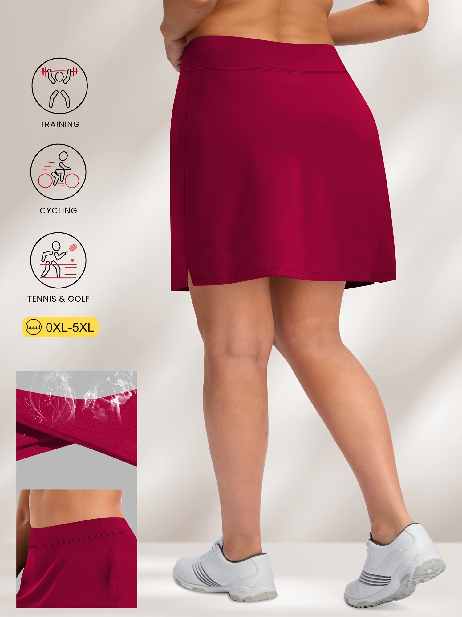 Falda de mujer de talla grande de cintura alta en línea A con elastano, ropa casual para la oficina