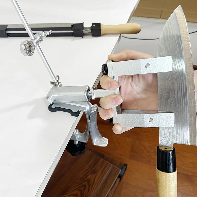 Olmos to'plami va 360° aylanadigan qo'lda ishlash bilan statik burchakli pichoq silliqlash moslamasi