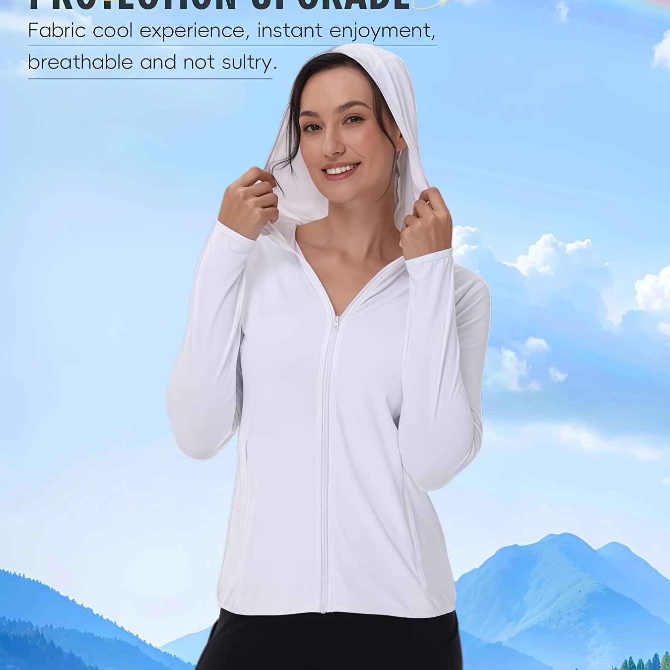 Plus Size Women's Lightweight Breathable Hooded Jacket for Outdoor Activities