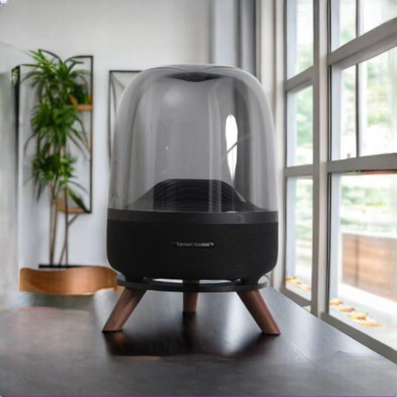 Glass Base for Crystal 4 Generation with Wooden Desktop Shock Absorbing Bracket