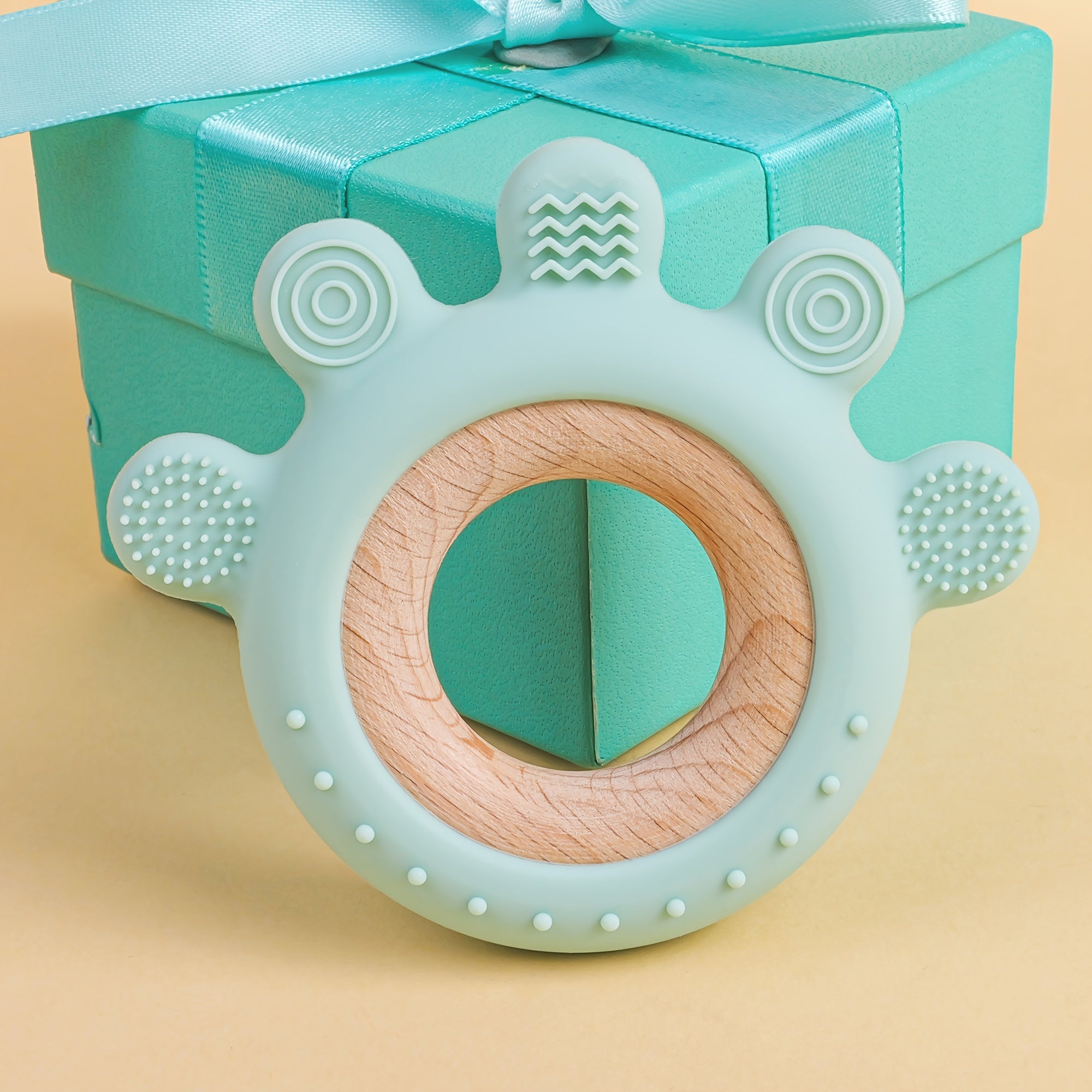 TYRY.HU Игрушка для прорезывания зубов для детей - силиконовый руль без BPA с деревянным кольцом, отличный подарок для младенцев и малышей, идеально подходит для праздничных мероприятий и детских душей, от TYRY.HU