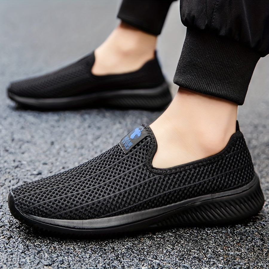 Zapatos de calcetín slip-on para hombre, casual, transpirables, duraderos, de color sólido para tallas grandes