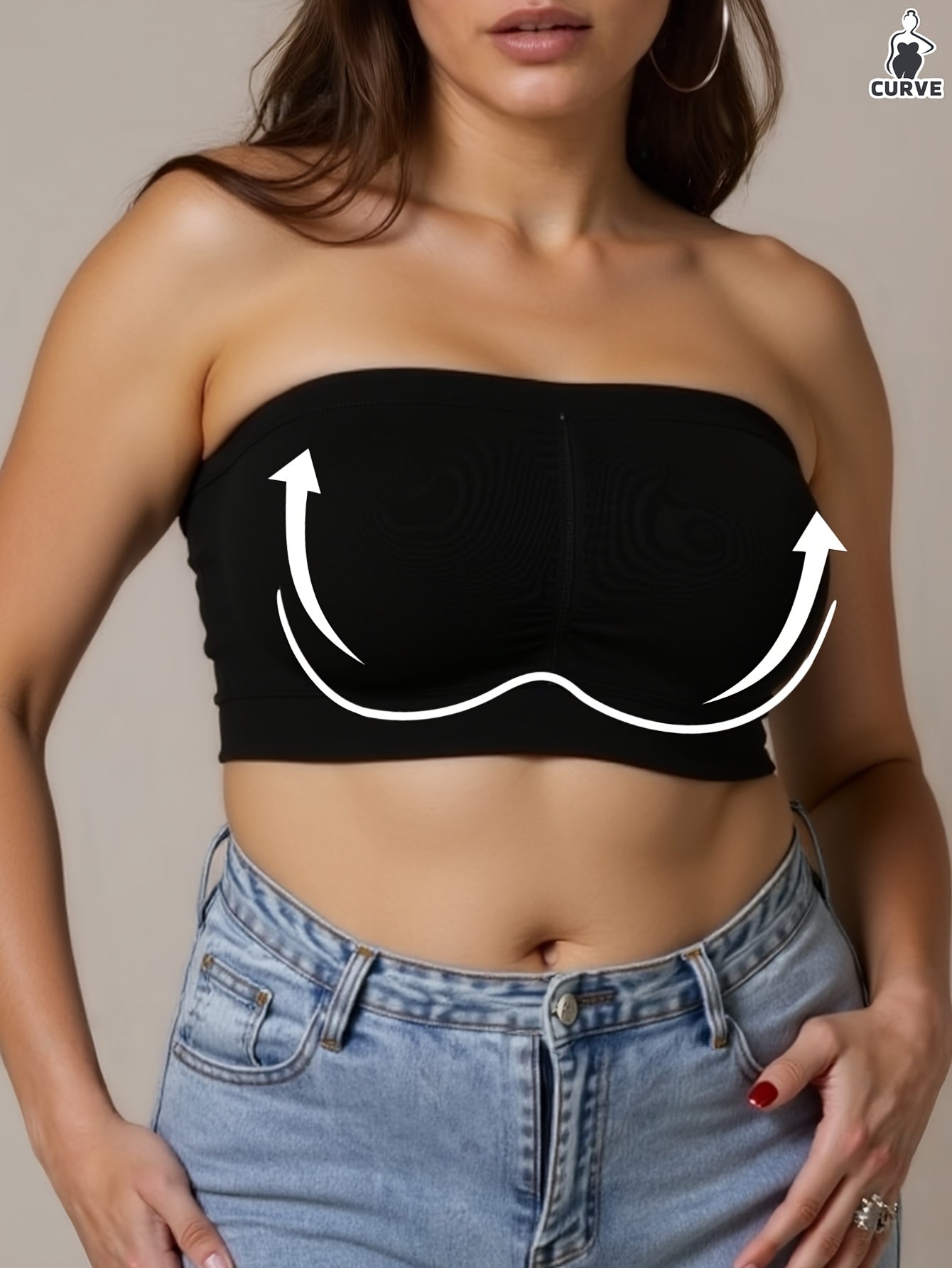 Plus Size Seamless Wireless Strapless Sports Bra Breathable Workout Wear