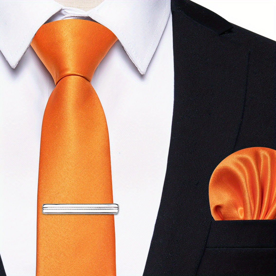 Erkaklar uchun bir rangli galstuk klipi, to'ylar, partiyalar va rasmiy kiyimlar uchun