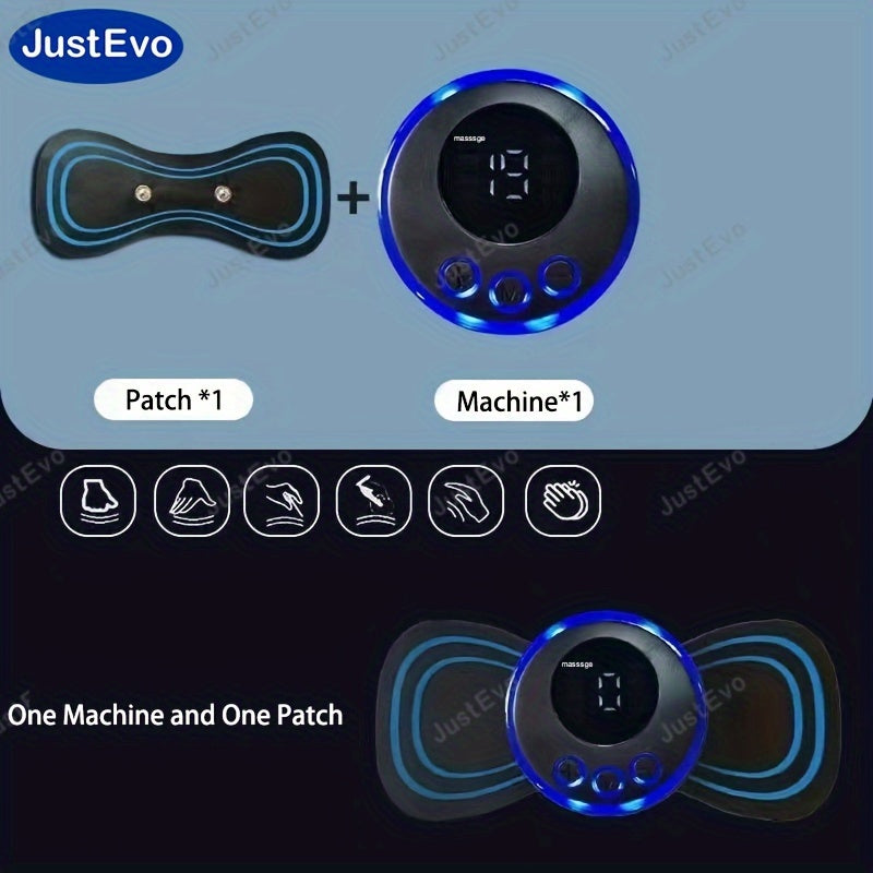 Butun tanaga mo'ljallangan EMS funksiyali Mini EMS massaj yamoq, qayta zaryadlanadigan litiy batareya, USB orqali zaryadlash.