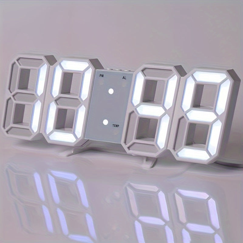 USB-Powered LED Wall Clock with Adjustable Brightness for Bedroom Office Dorm
