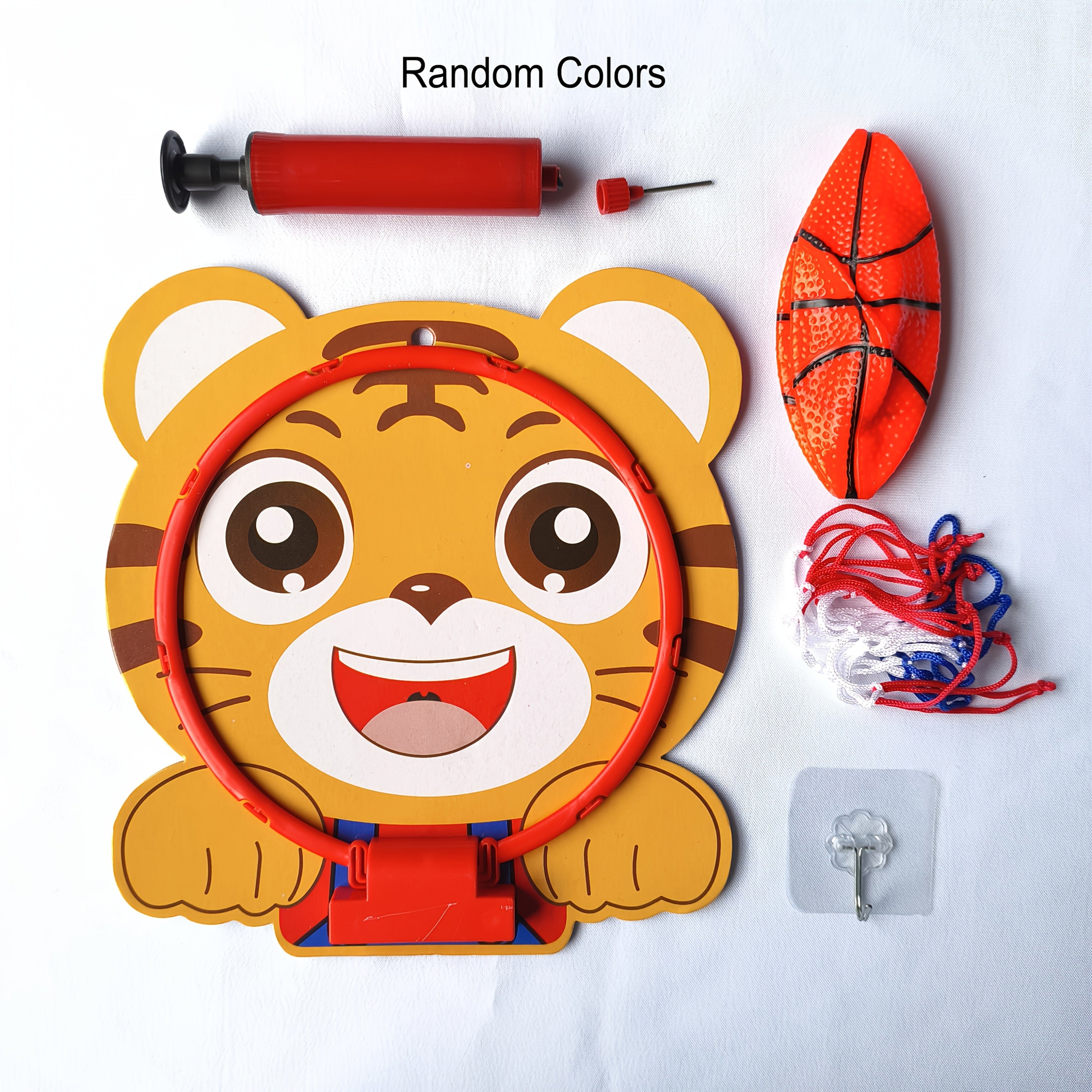 Conjunto de aros de baloncesto con temática de animales para niños para juego en interiores y exteriores 3+ Rojo