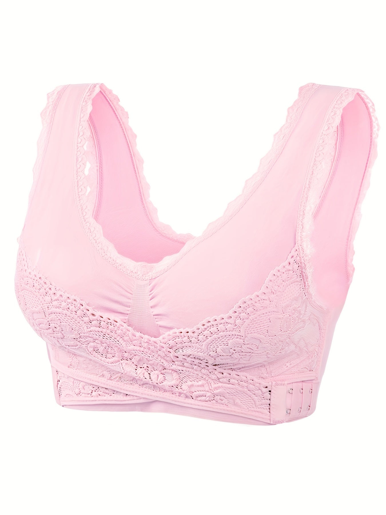 Wireless Lace Sports Bra Cross Side Buckle Tank Top for Women