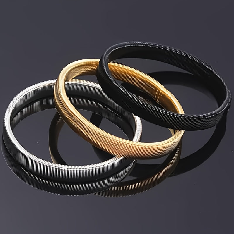 Set of 4 Non-Slip Metal Shirt Sleeve Holders Comfortable Armbands for Long Sleeves