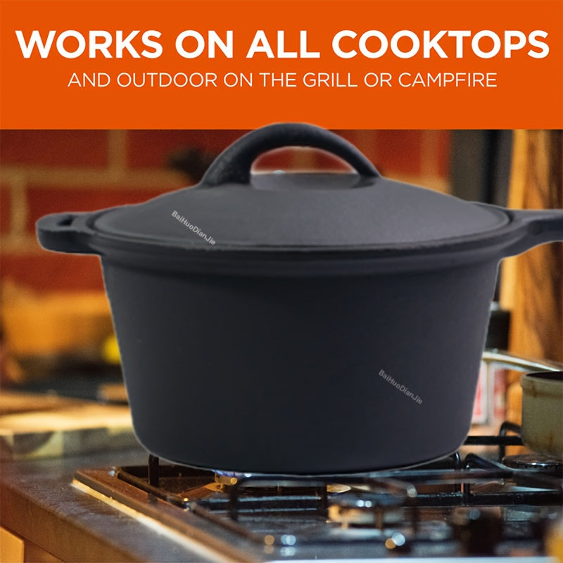 Enameled Cast Iron Cookware Set Non-Stick Saucepan Deep Skillet Induction Gas