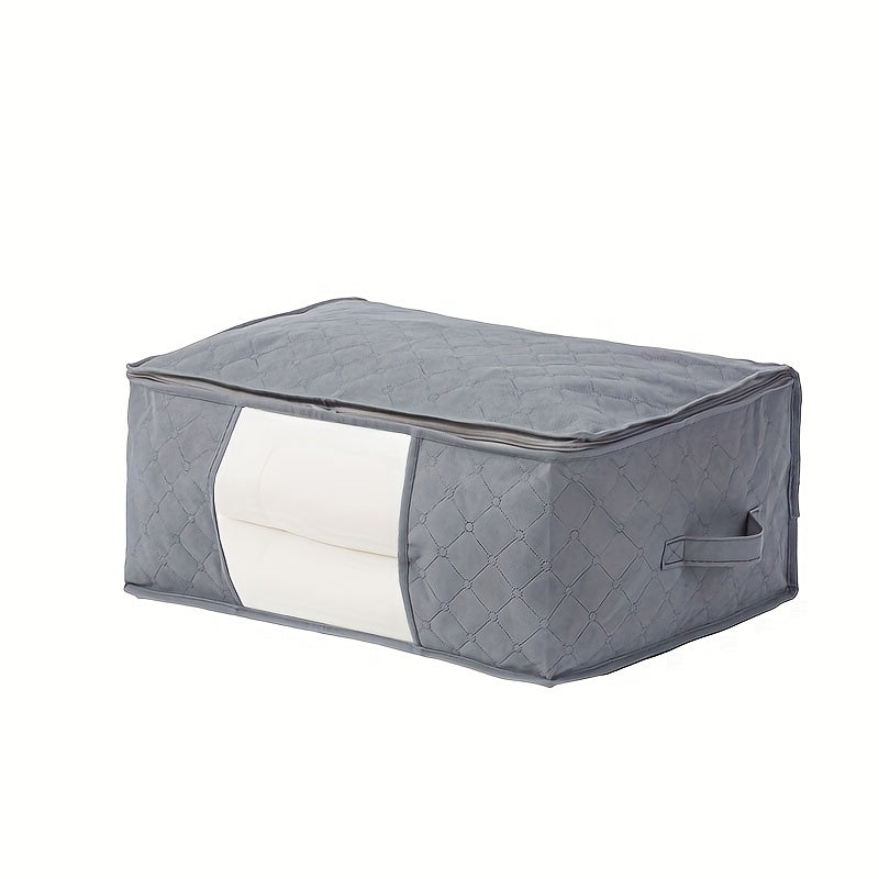Fabric Storage Bins with Clear Windows Stackable Closet Organizers Dustproof Foldable for Clothing and Apparel