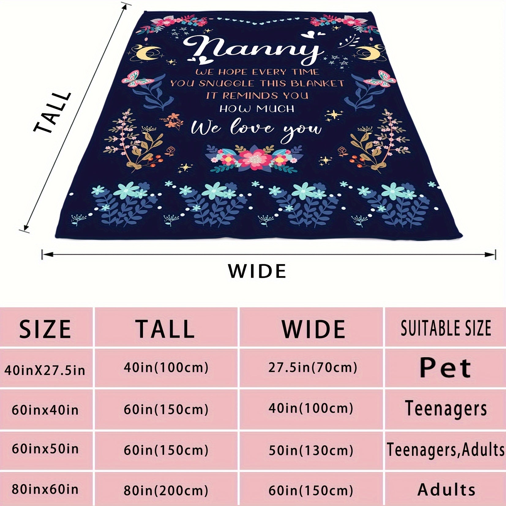 Modern Floral Throw Blanket for Couch, Easy Care, Knitted Polyester, Versatile