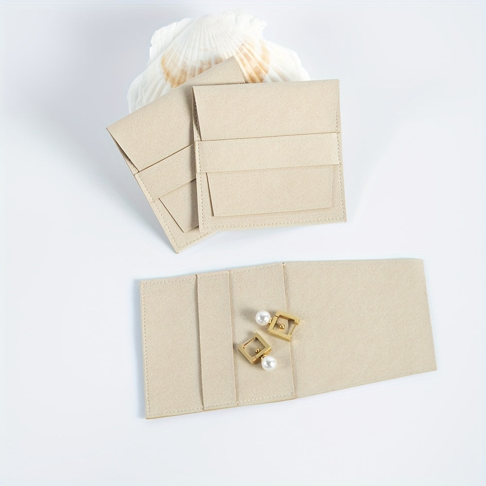 10 Pieces Suede Jewelry Pouches Dustproof Storage Bags for Rings Earrings Bracelets