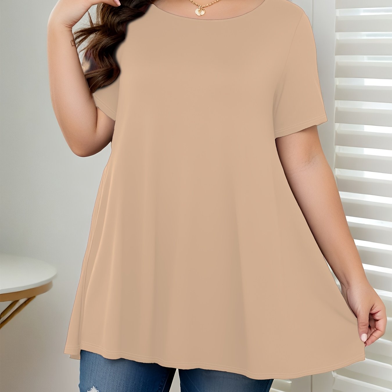 Plus Size Maroon T-Shirt for Women Soft Comfortable Casual Wear