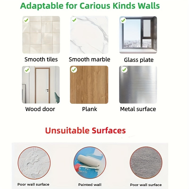 Self-Adhesive Wall Hooks for Brooms Mops and Tools Waterproof Non-Slip Organizer for Home Bathroom Kitchen Garden Garage