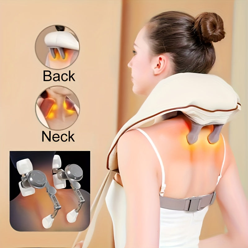 Cordless Neck and Shoulder Massager Shawl with USB Rechargeable Deep Tissue Kneading