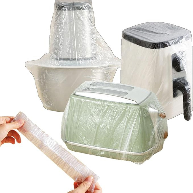 50 Pcs Disposable Clear Kitchen Appliance Covers Oil Dust Dirt Proof for Fans Blenders Pressure Cookers in 2 Sizes
