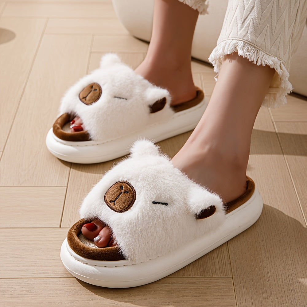 Unisex Fabric Open Toe Slippers for Home All-Season Comfort