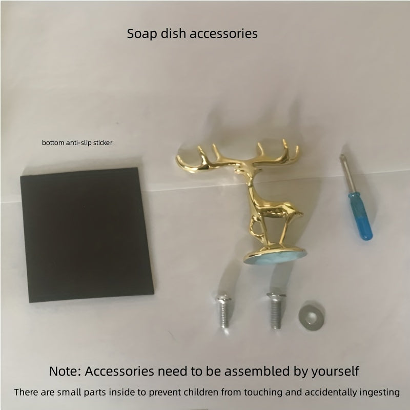 Jabón decorativo en forma de hoja de ciervo, con drenaje automático, organizador para baño y cocina