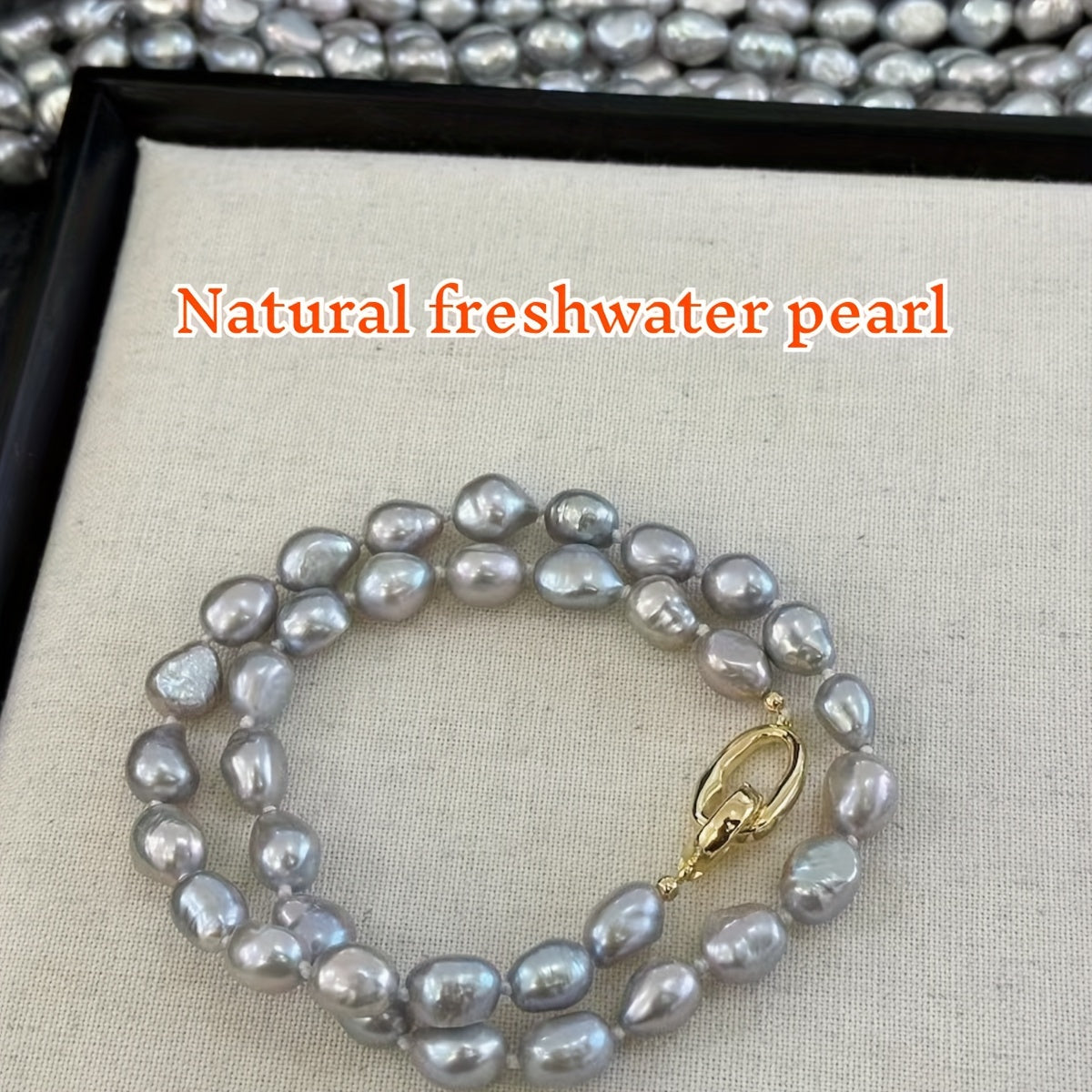 Freshwater Pearl Necklace Gray Baroque Pearls Elegant Jewelry for Women