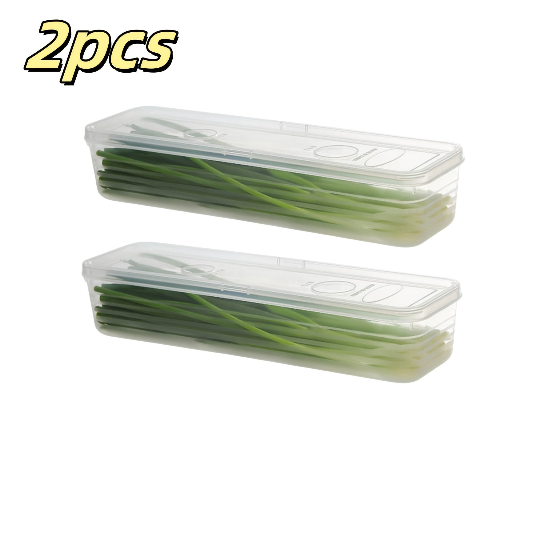2-Pack Reusable Plastic Kitchen Storage Boxes for Vegetables Herbs Eggs