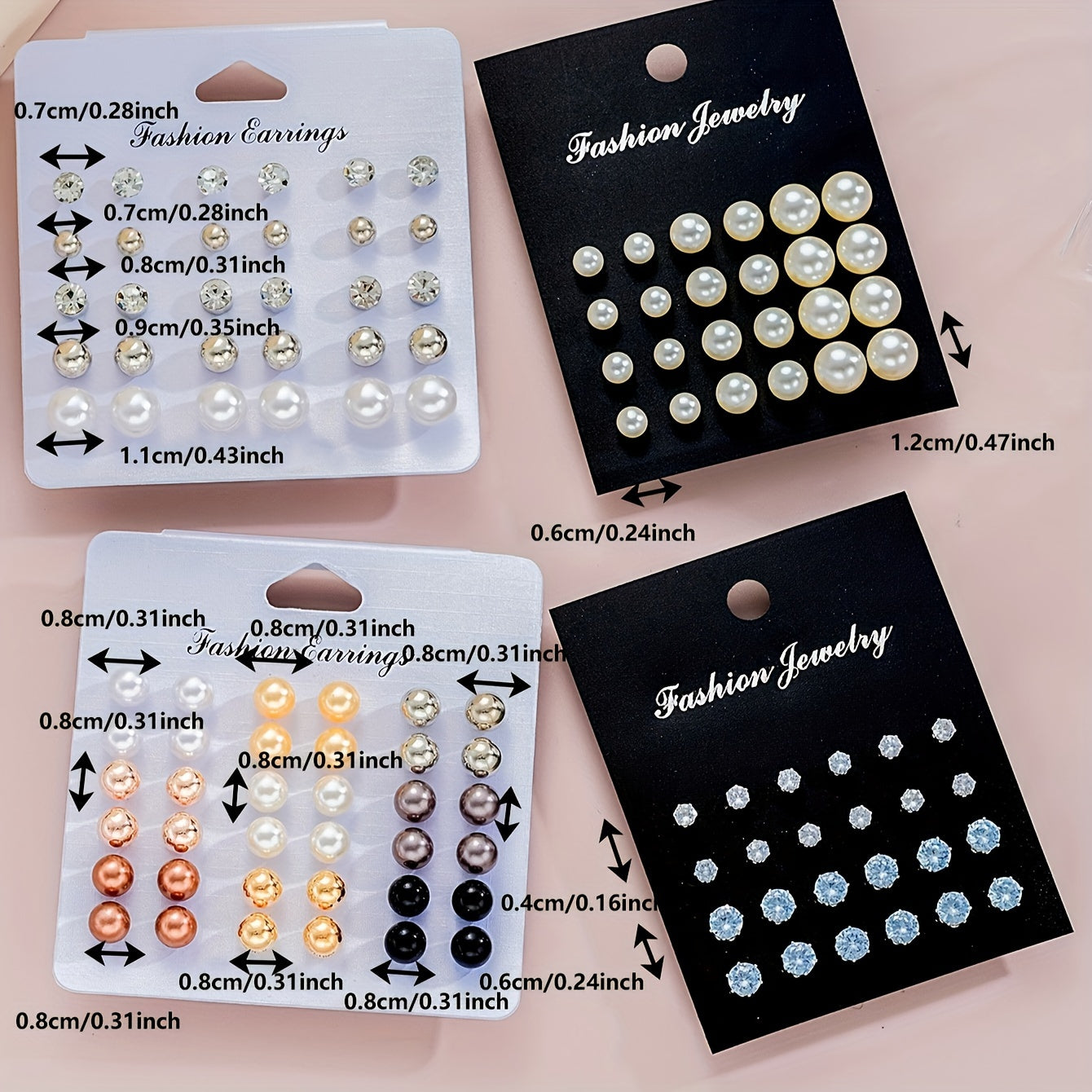 Women’s Jewelry Set 91/114 Pieces Faux Pearls Rhinestones Earrings Rings Necklaces Bracelets