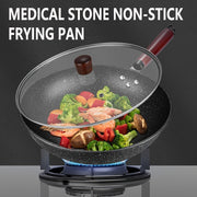 12-Inch Non-Stick Medical Stone Skillet Frying Pan Wok for Induction Gas Stoves