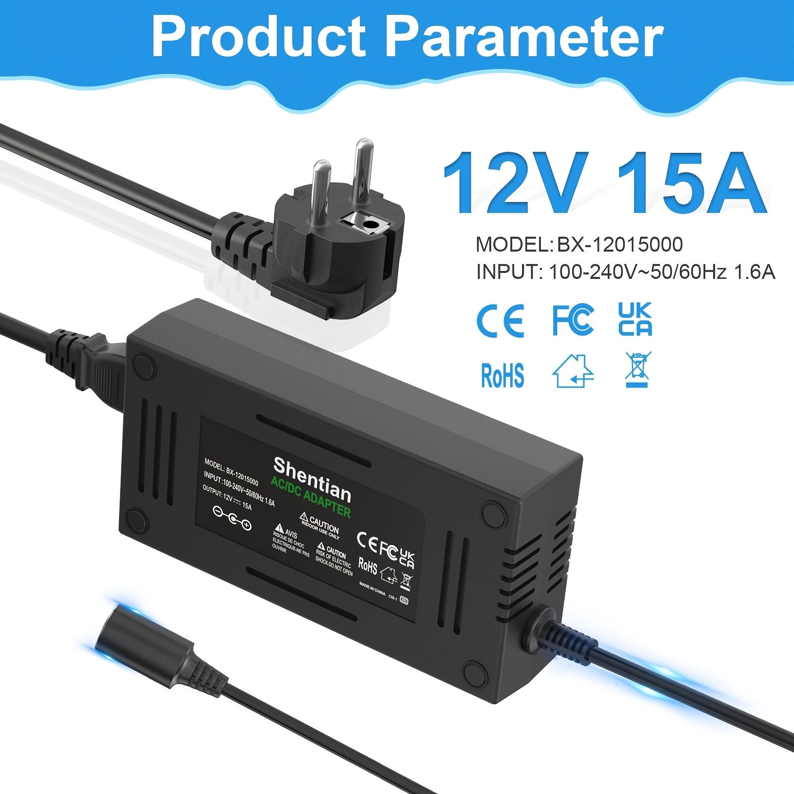 AC to DC Car Charger Adapter 12V Cigarette Lighter Socket Converter 100-240V