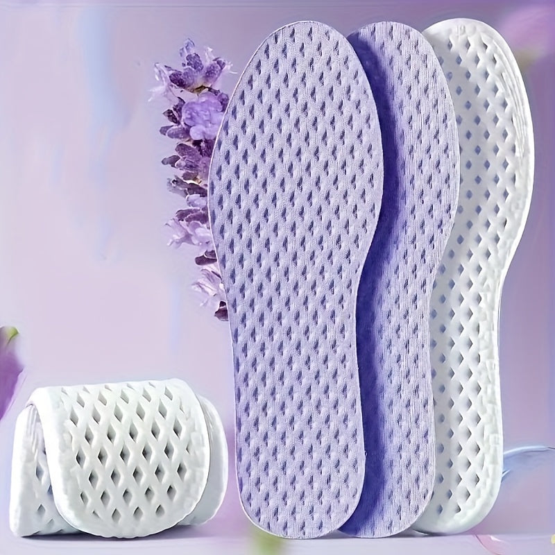 Unisex Summer Breathable Cooling Shoe Insoles 2 Pairs Purple Blue