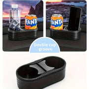 Car Interior Beverage Rack with Phone Holder Black Durable Plastic